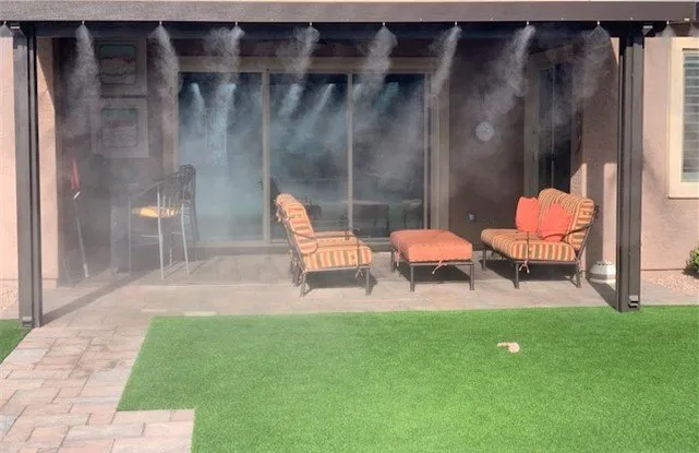 Backyard misting system installation
