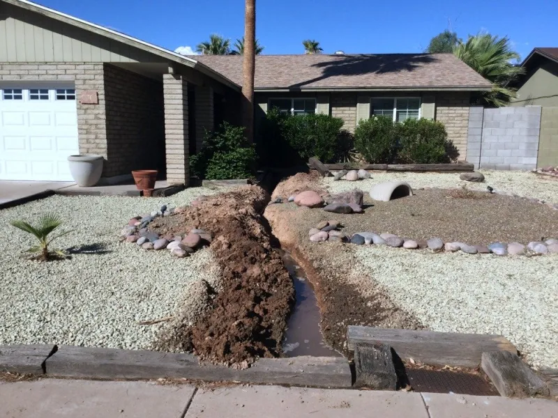 Sewer line work by Lawson Family Plumbing technician