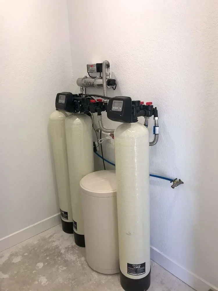 Triple tank water softener installed by Lawson